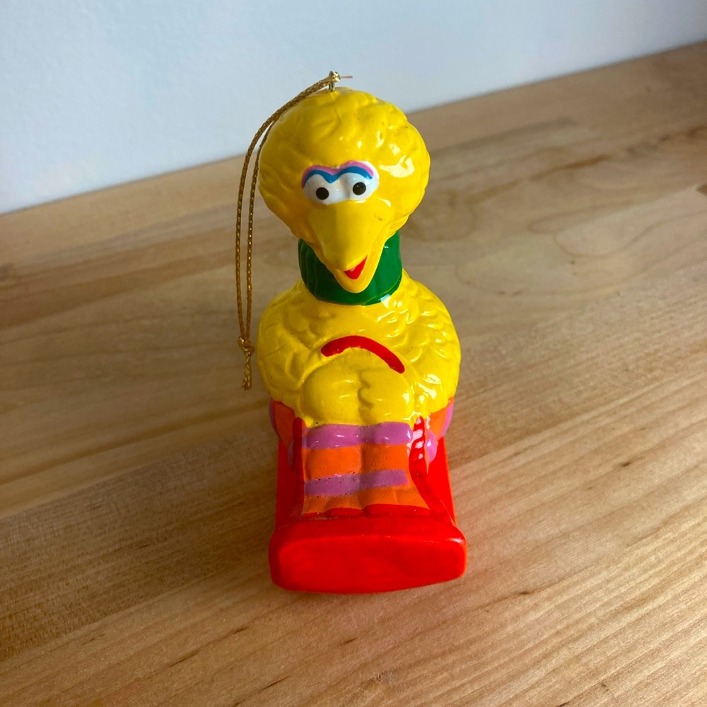 ☀️Vintage Big Bird on sled Collectable Ornament